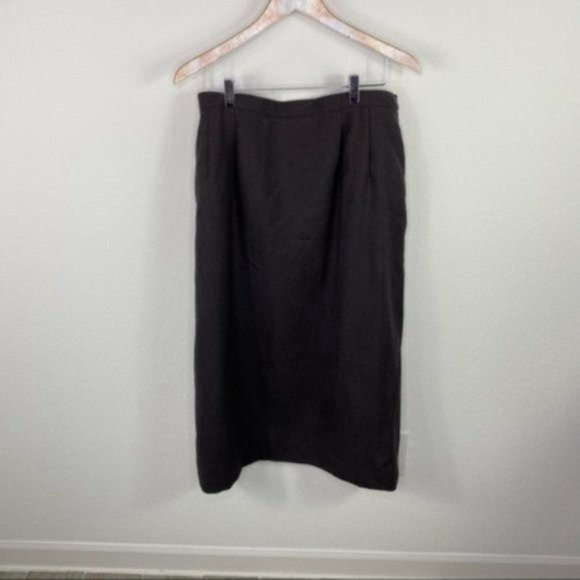 Harve Benard Wool Midi Skirt Back Slit Size 16 - Picture 4 of 7